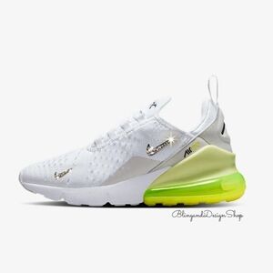 Bling Swarovski Nike Air Max 270 Sneakers Girls Youth Shoes Custom With Crystals